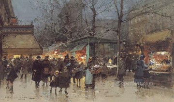 夕暮れの大通りで パリジャン ウジェーヌ ガリアン ラルー Oil Paintings